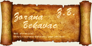 Zorana Bekavac vizit kartica